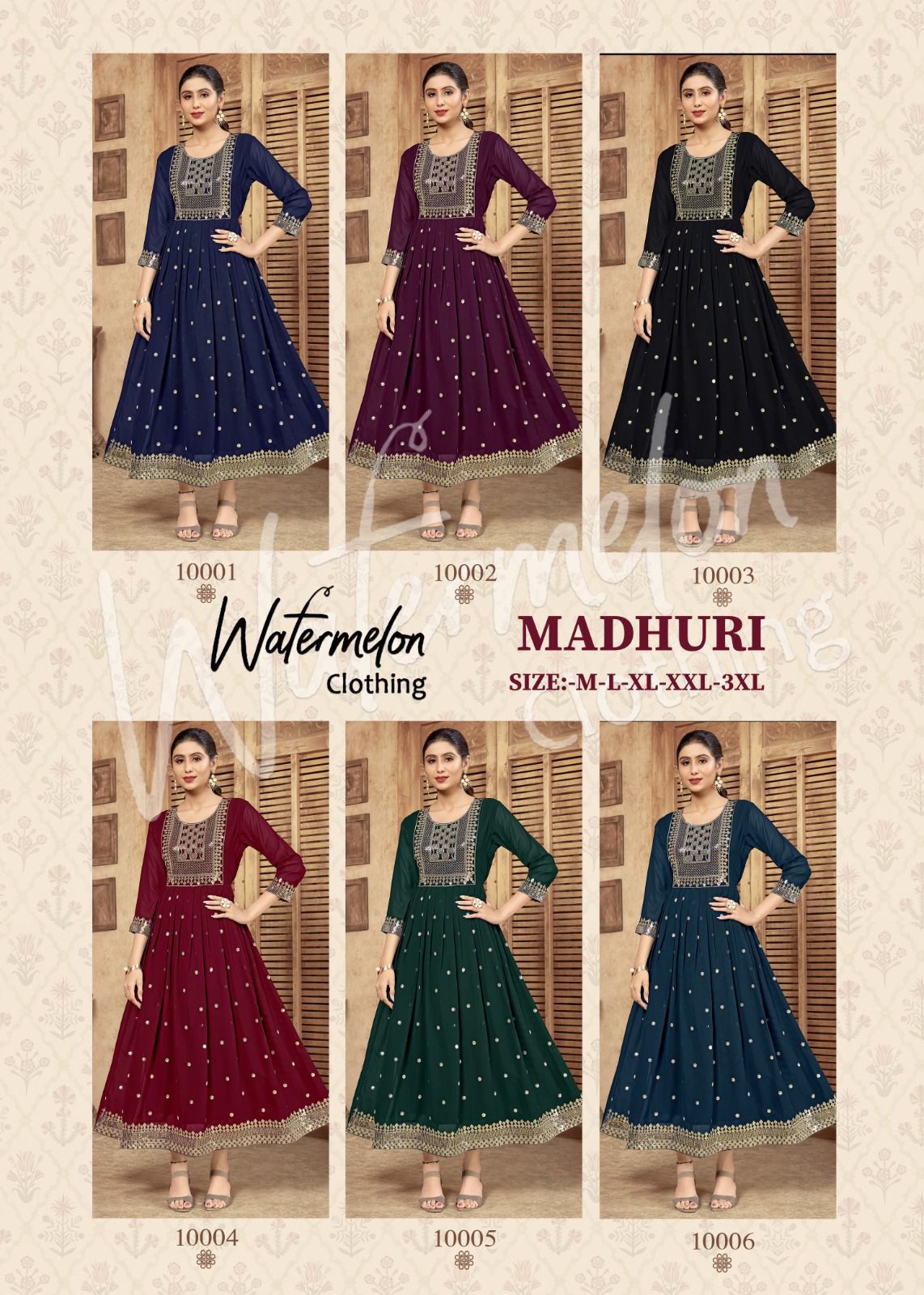 Watermelon Madhuri Long Anarkali Kurtis Catalog
